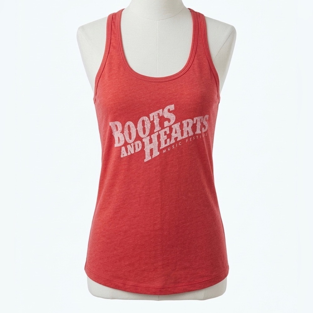 Boots and Hearts Music Festival Women's Red Tank Top Country Size Medium